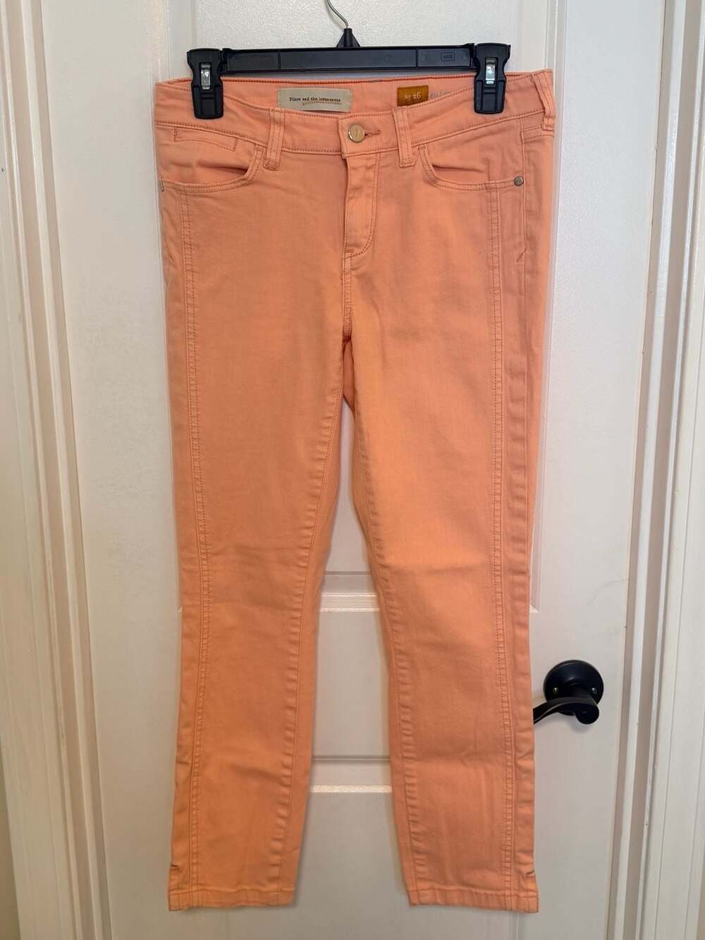 Anthropologie Pilcro and the Letterpress Stet Fit Peach Crop Jeans Size 26
